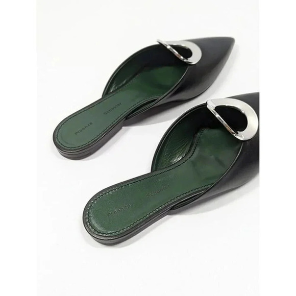 Proenza Schouler Women's Black Circle Ring Point Mules Slide Size 37.5 MSRP $550 - Picture 5 of 9